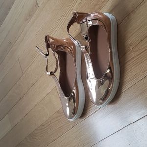 Never been worn! Rose gold shiny shoes!